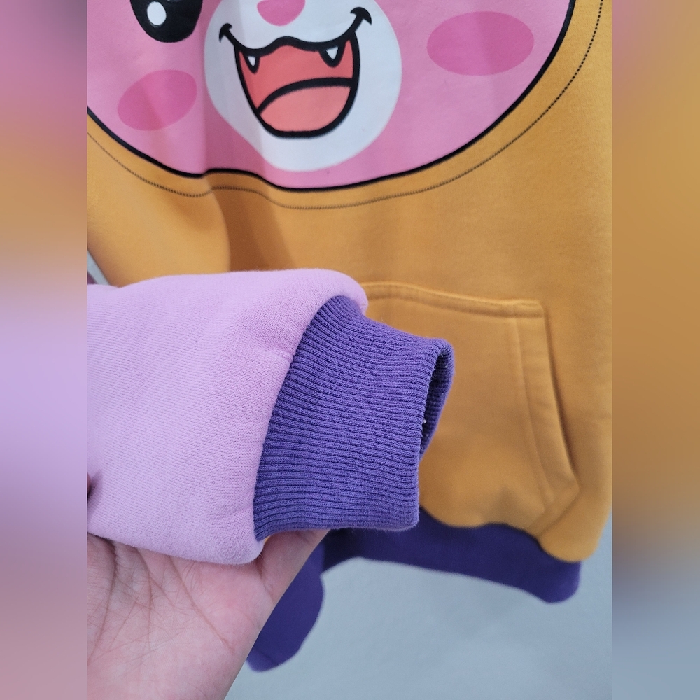 Lanky Box Kids Foxy Orange and Purple Cartoon Hoodie Youth Large - Picture 4 of 8